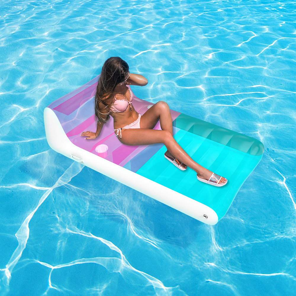 新デザイン透明ブルーピンク Sea-Matters 水おもちゃインフレータブルプールフロート乗用 AirMyFun PVC キッズ