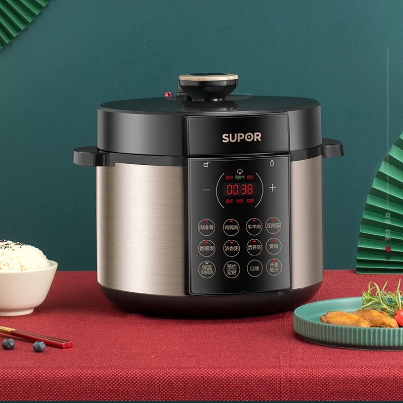 電気圧力鍋 5L インテリジェント予約 70kPa スープ雑穀粥ダブル胆汁電気炊飯器圧力鍋