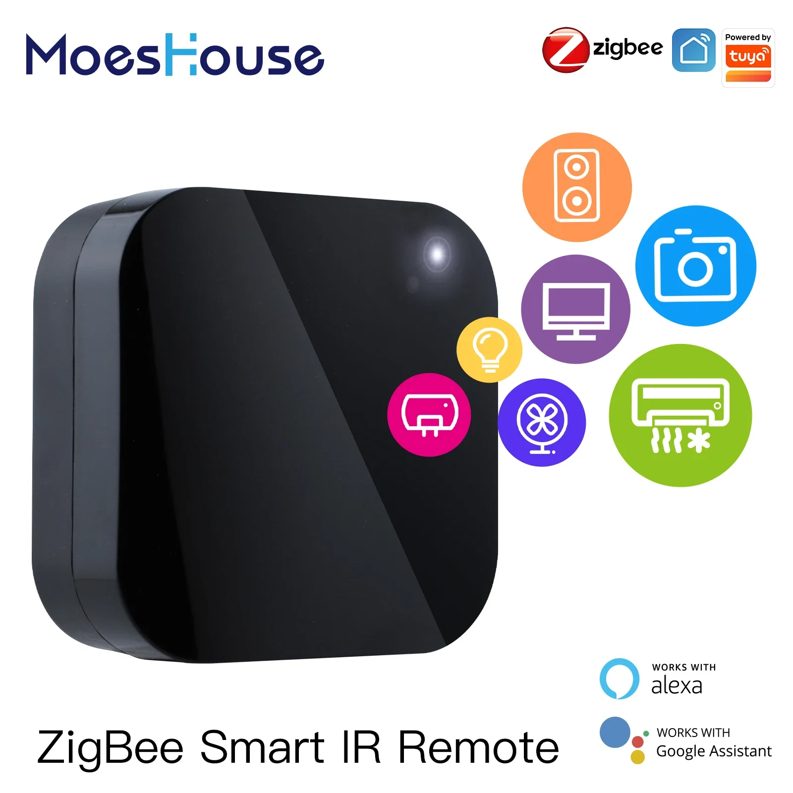 MOES Tuya ZigBee WiFi スマート IR リモコンスマートホーム用ユニバーサル赤外線リモコンは Alexa Google Home で動作します