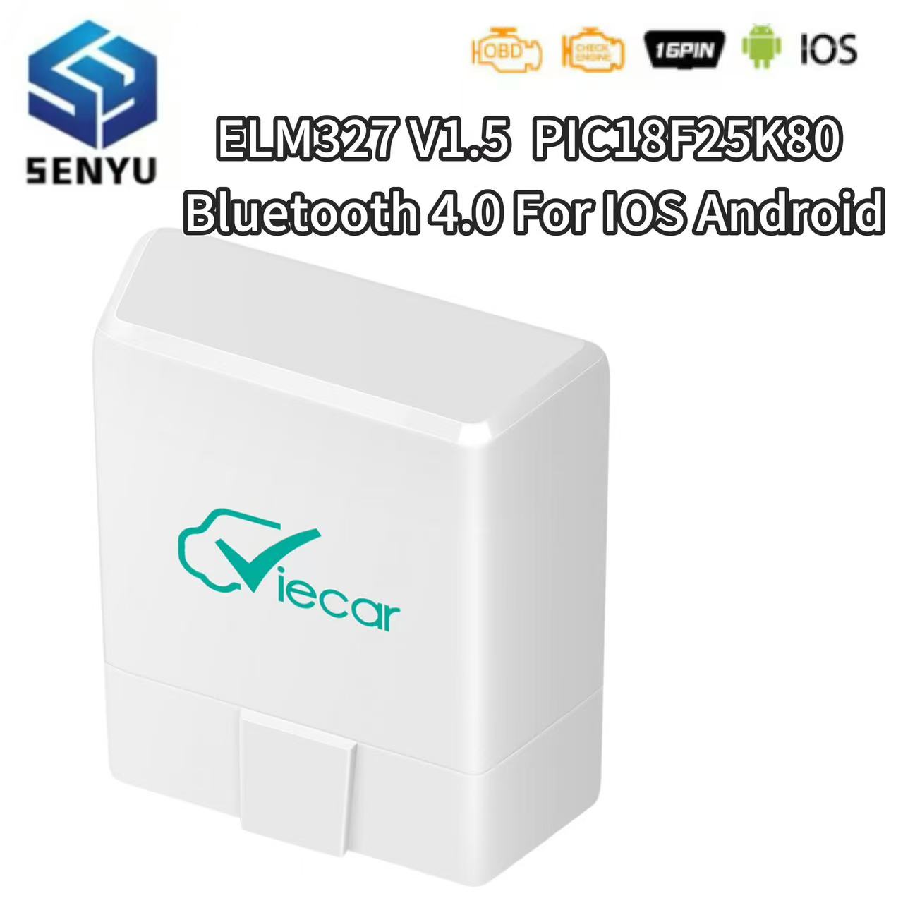Viecar ELM327 V1.5 PIC18F25K80 Bluetooth 4.0 IOS アンドロイド ELM 327 V 1 5 車 OBD 2 OBD2 診断スキャナツールコードリーダー