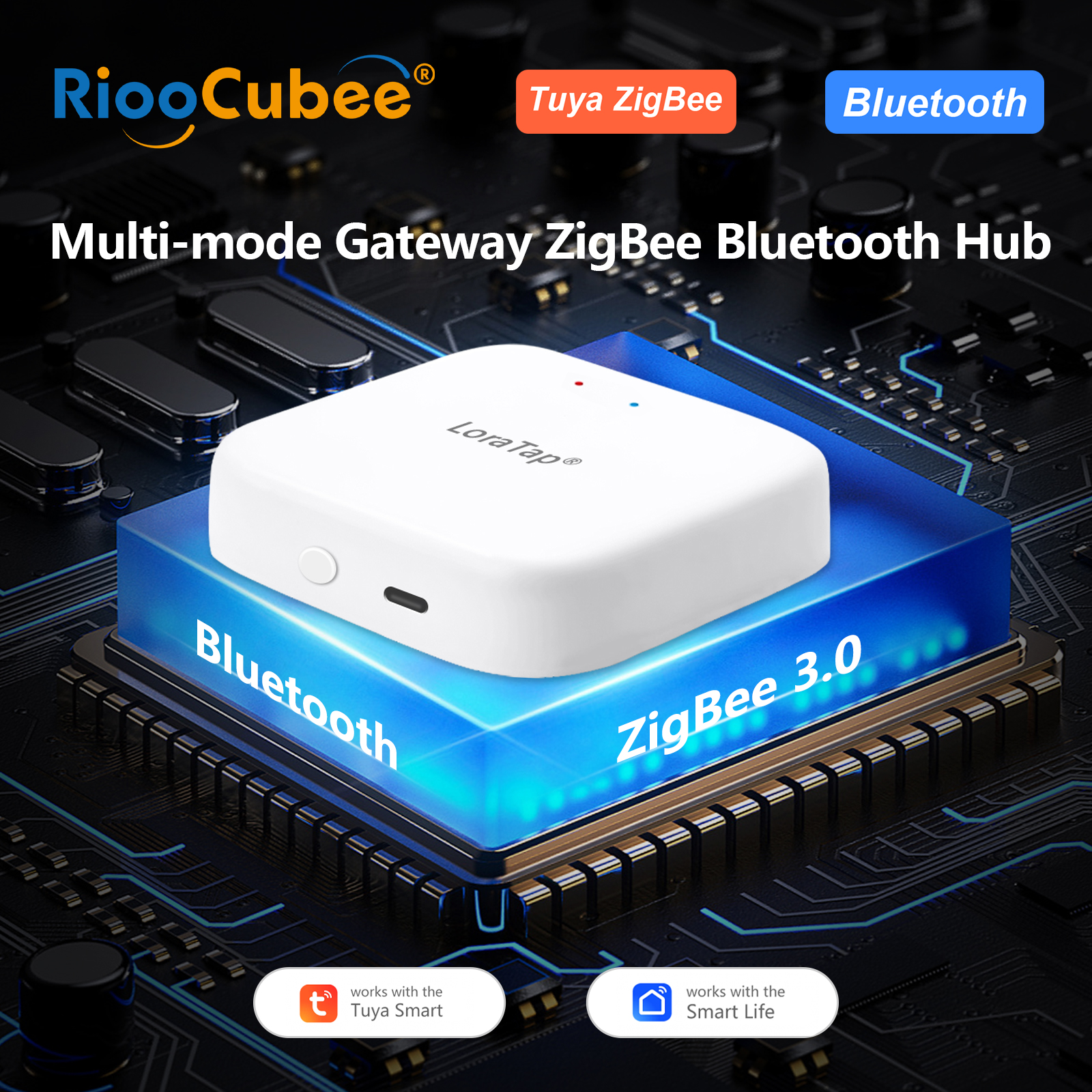 RiooCubee Tuya Smart Life 有線および無線 ZigBee 3.0 ゲートウェイ ハブ マルチモード Bluetooth サポート