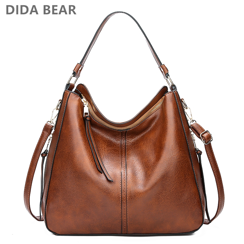 DIDABEAR ホーボーバッグ革の女性のハンドバッグ女性のレジャーショルダーバッグファッション財布ヴィンテージボルサス大容量トートバッグ