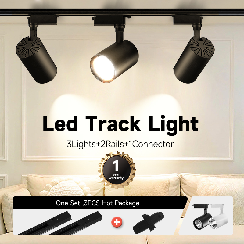 Led トラックライトセット調整可能なスポットレールランプ 20/30/40 ワットスポットライトトラックランプ屋内照明器具店舗リビングルームの装飾