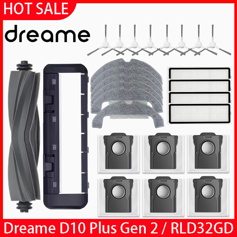 互換性 (Dreame D10 Plus Gen 2 RLD32GD) 交換部品アクセサリーメインサイドブラシ Hepa フィルターモップクロスダストバッグ