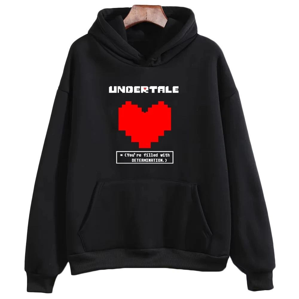 Undertale ゲーム: あなたは決意に満ちています。男性と女性向けのプリントパーカー、カジュアルスポーツウェア、秋冬パーカー