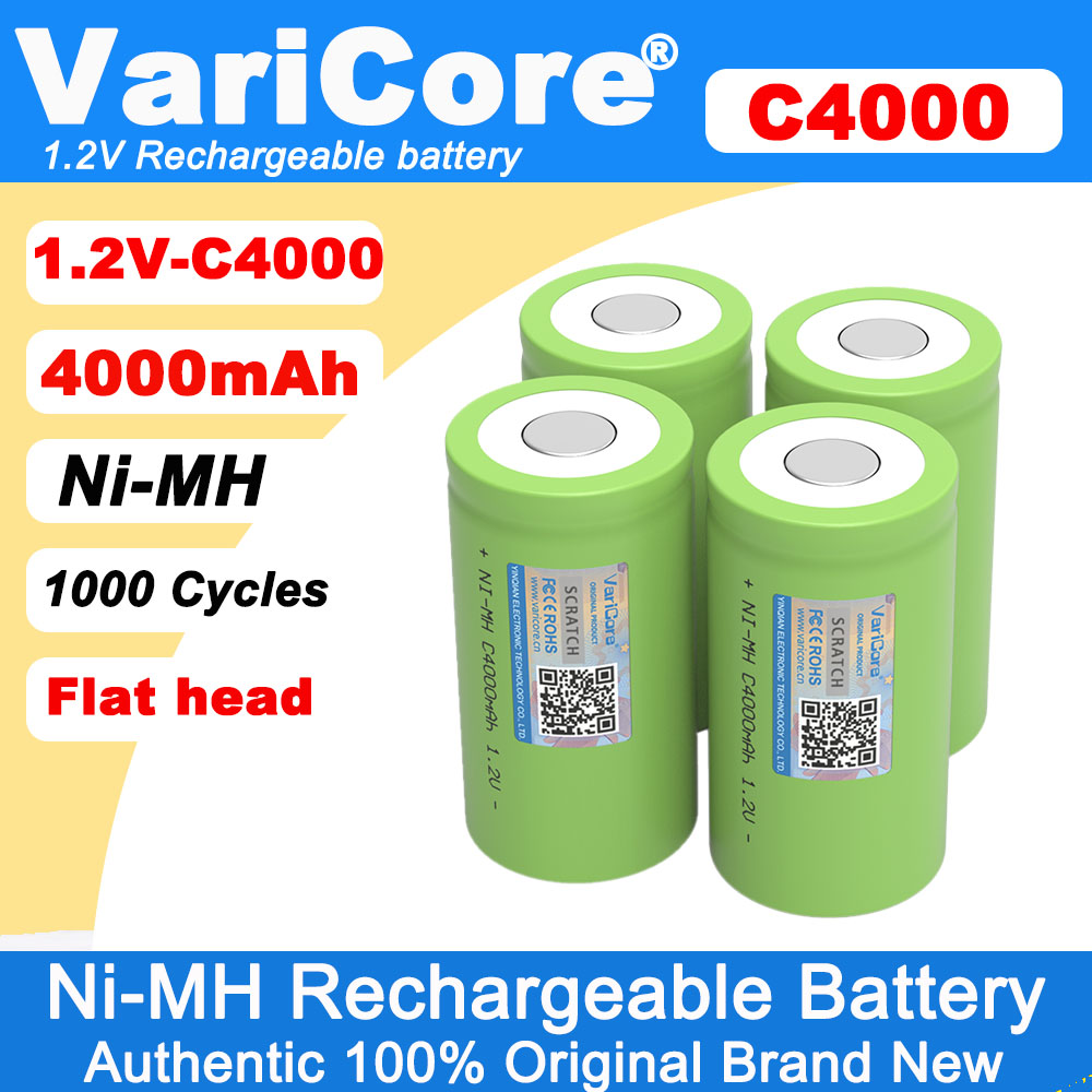 新しい 1.2v ニッケル水素 4000mah 充電式バッテリー C4000 懐中電灯マルチメーター掃除機ガスストーブ点火用