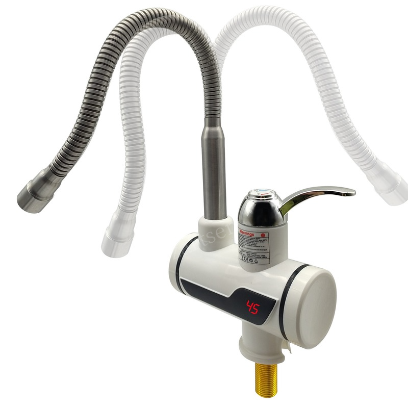 インスタント給湯器蛇口タンクレスヒーターキッチン温水タップ浴室暖房電気 220v ステンレス鋼シェル