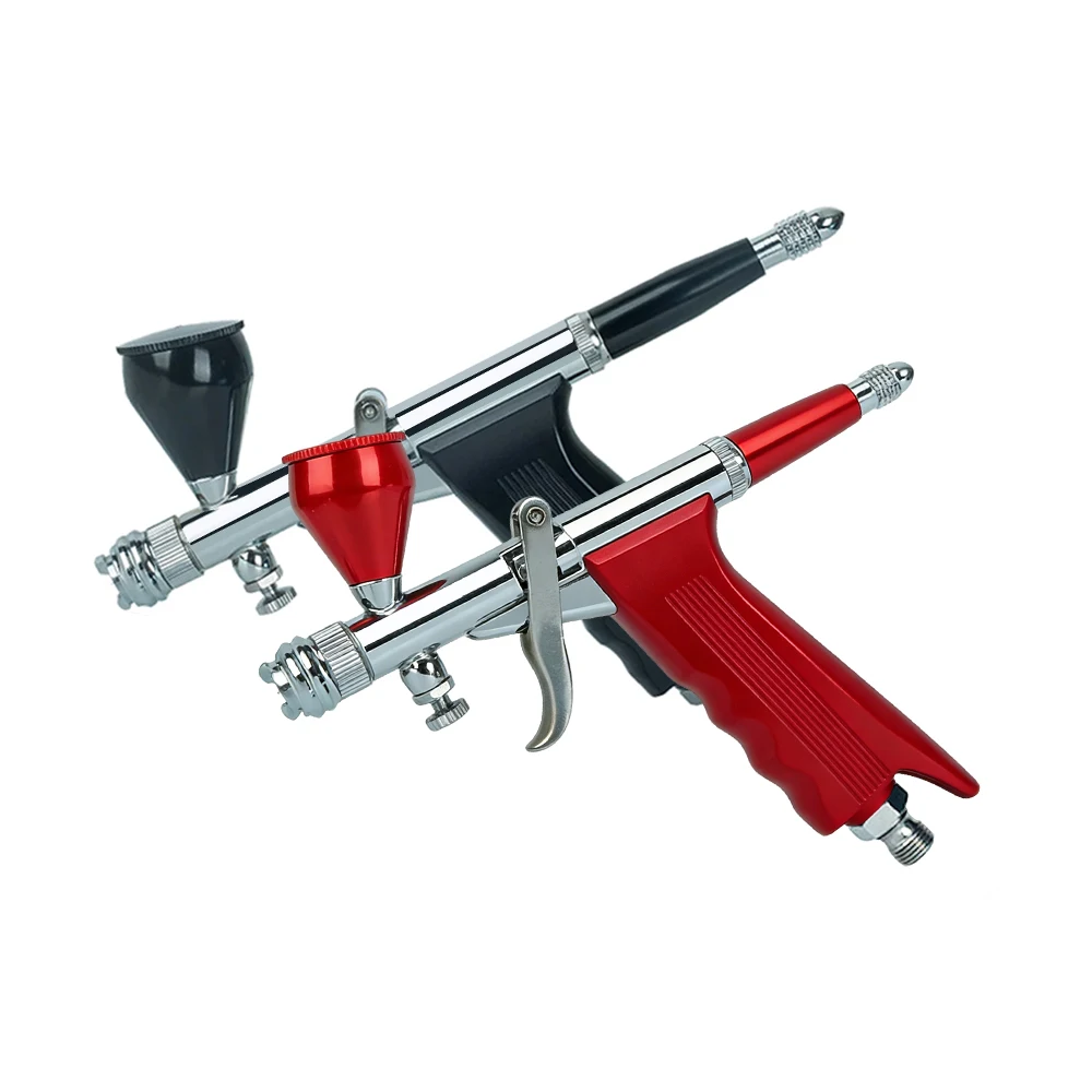 プロフェッショナル ダブルアクション トリガー エアブラシ キット 0.5mm ノズル重力フィード ネイルアート モデルカー ペイント用 - ファインスプレー タトゥー