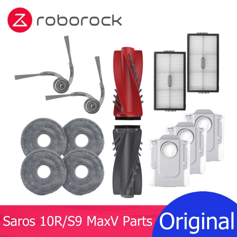 オリジナル Roborock Saros 10R/S9 MaxV スリムアクセサリーフィルターメイン/サイドブラシモップダストバッグロボット掃除機部品オプション