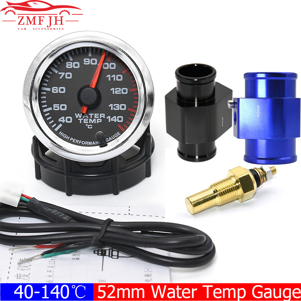 7 色 LED 2 "52 ミリメートル水温計センサー 1/8 NPT 40-140 摂氏水温計水温ジョイントパイプセンサー 26-40 ミリメートル