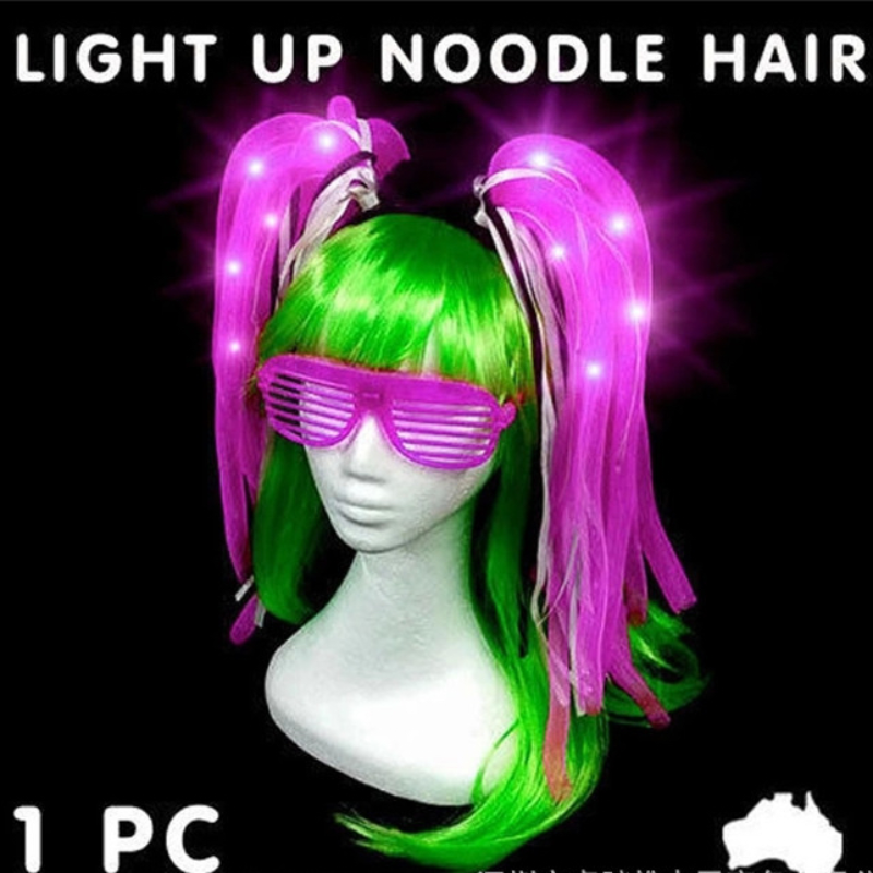 LED ライトアップ点滅ネオンパーティーレイブウェアヌードヘア発光グローヘアバンドハロウィンドレスナイトクラブ DJ ダンサーアクセサリー