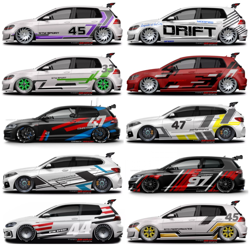 車のステッカーフォルクスワーゲン Golf8 MK5 MK6 MK7 GTI ポロカスタマイズされた外装デザインスポーティファッショナブルなデカールビニールアクセサリー