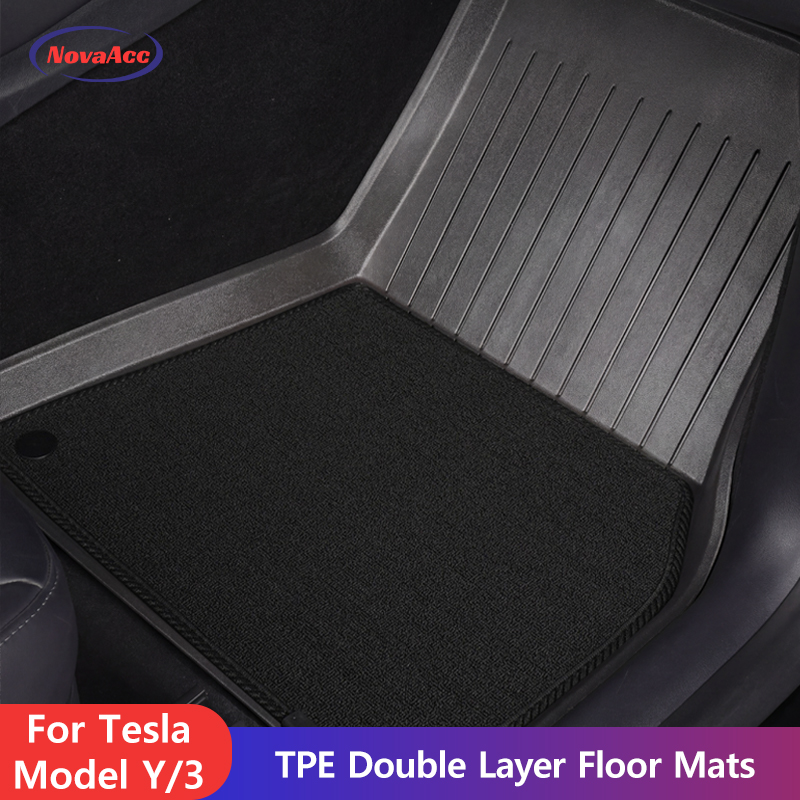 NovaAcc テスラモデル Y ジュニパー 2025 2026 モデル 3 ハイランドフロアマット トランクマット カーゴライナー TPE 全天候型防水