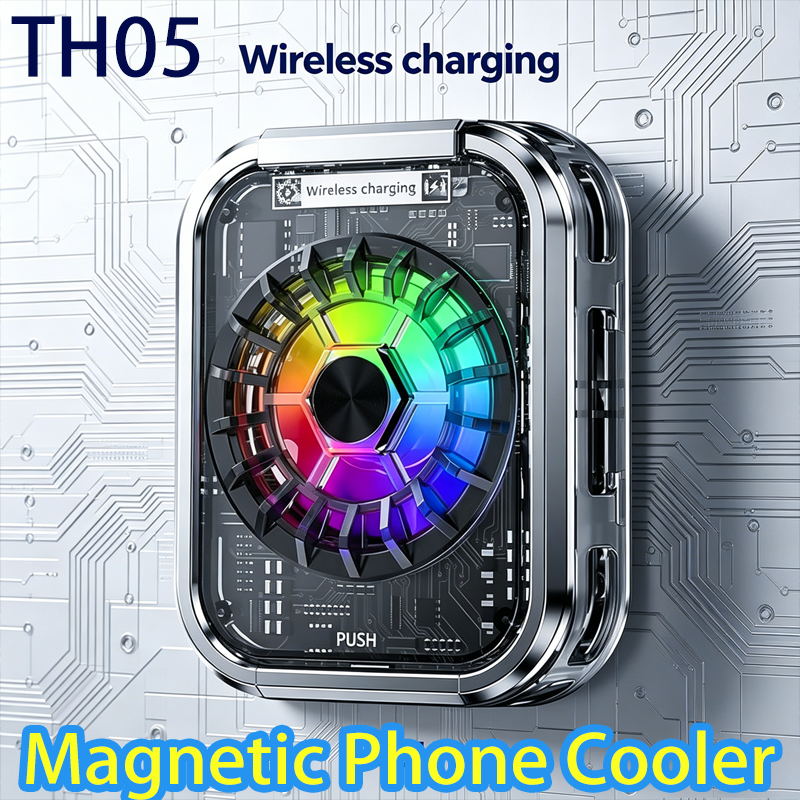 ワイヤレス充電半導体冷却ファンゲーム用ラジエーター付き磁気電話クーラーiPhone Android用高速放熱