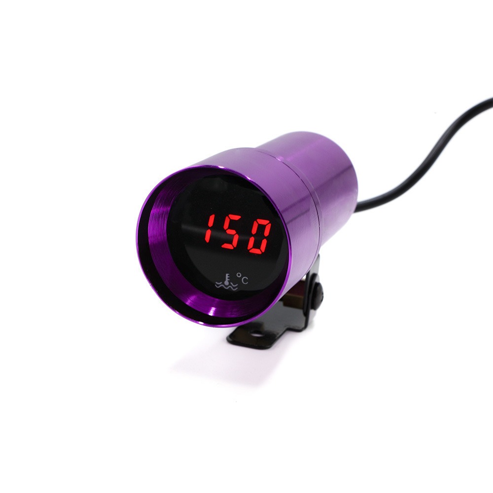 車の修正水温計ユニバーサル 12V 37 ミリメートル LED デジタルディスプレイ水温計パープルシェルユニバーサル