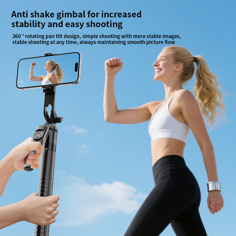 Selfie スティック 360 度回転ジンバル スタビライザー ワイヤレス リモート三脚電話ホルダー スタンド電話 GoPro カメラ用