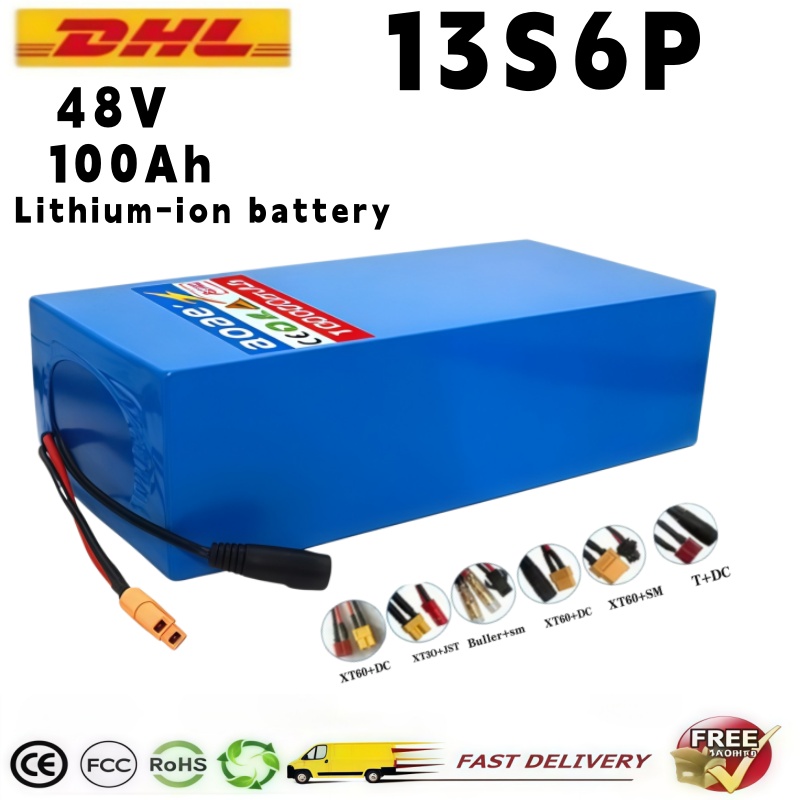 48V 100Ah リチウムバッテリーパック 100% オリジナル 18650 13S6P 100000mAh 内蔵 50A BMS 2000 ワット Citycoco スクーター用
