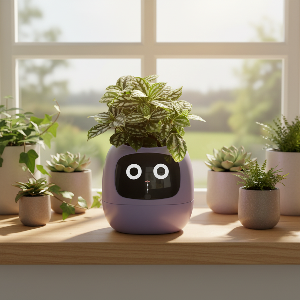 表現力豊かな AI スマートフラワーポット屋内植物成長ロボットファッション家の装飾鉢植えインテリジェントプランター