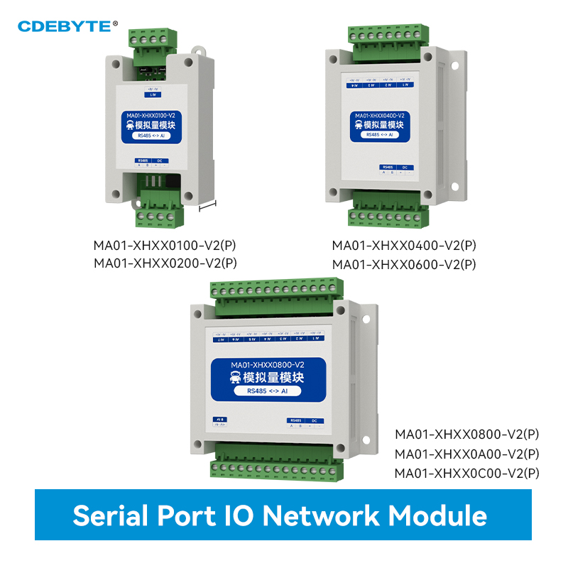 RS485 制御 IO シリアル ポート IO ネットワーク モジュール ModBus プロトコル CDEBYTE MA01-XHXX0100-V2 差動アナログ入力モジュール