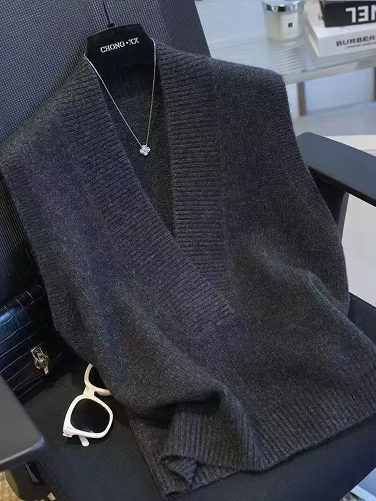 Ele ey V-Ne ニットベスト女性の Faionable Svel トップソフト居心地の良いインナーウェアセーターベスト多用途秋春