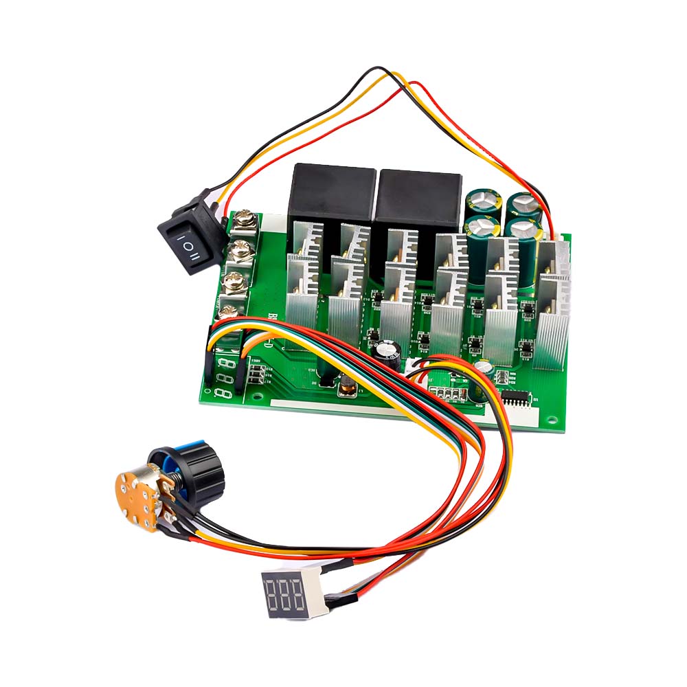 DC10-55V 60A デジタルディスプレイ PWM スピードコントローラモジュール順方向反転 0 〜 100% 調整可能な DC モーター 12V 24V 36V 48V 最大 100A