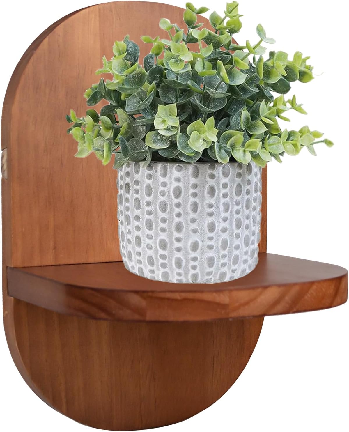 壁掛け植物ホルダー、屋内屋外装飾用木製フラワーポットシェルフ、壁、寝室、リビングルーム、バルコニー用フローティングシェルフ (1パック)