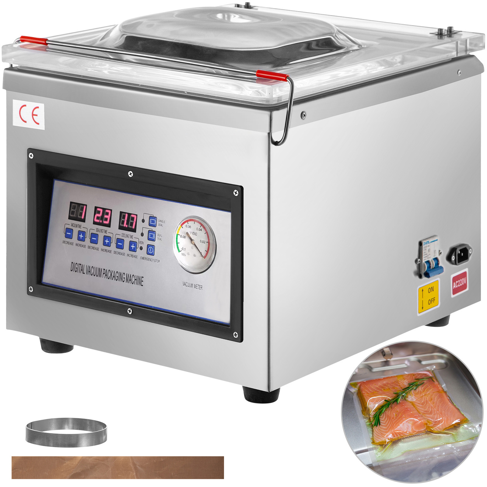 SucceBuy DZ-260C チャンバー真空シーラーキッチン食品包装シール機 110V 包装食品セーバー家庭用商業使用