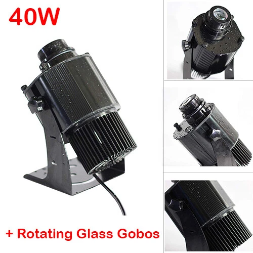 40W LED Gobo Projector Advertising Logo Light Outdoor Black Desktop Mountable