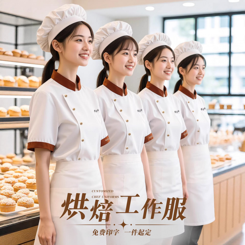 2026春夏アイスシルク半袖シェフ制服