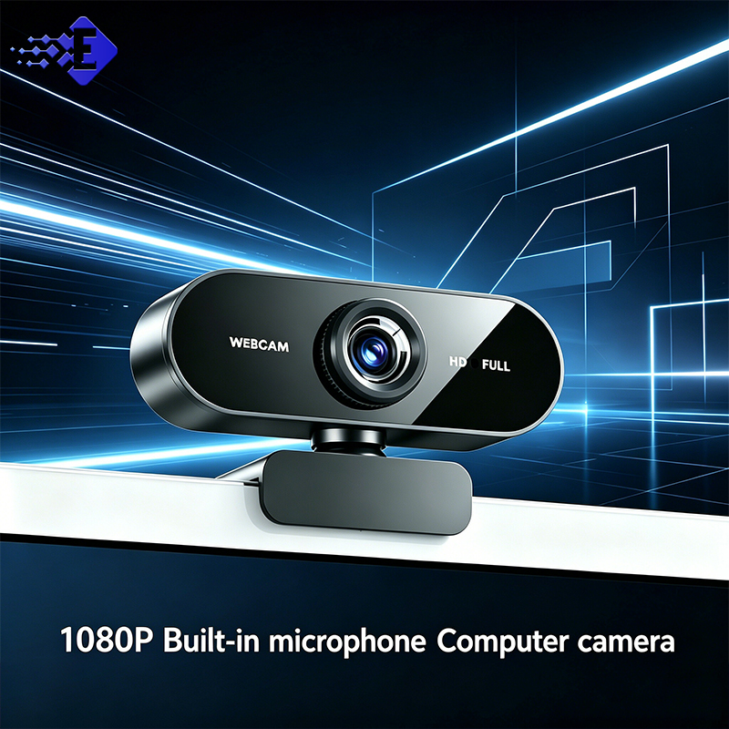 1080P HDウェブカメラ、内蔵マイク付き、USB 2.0プラグアンドプレイ、マニュアルフォーカス、ノートパソコンやデスクトップパソコン用ビデオカメラ