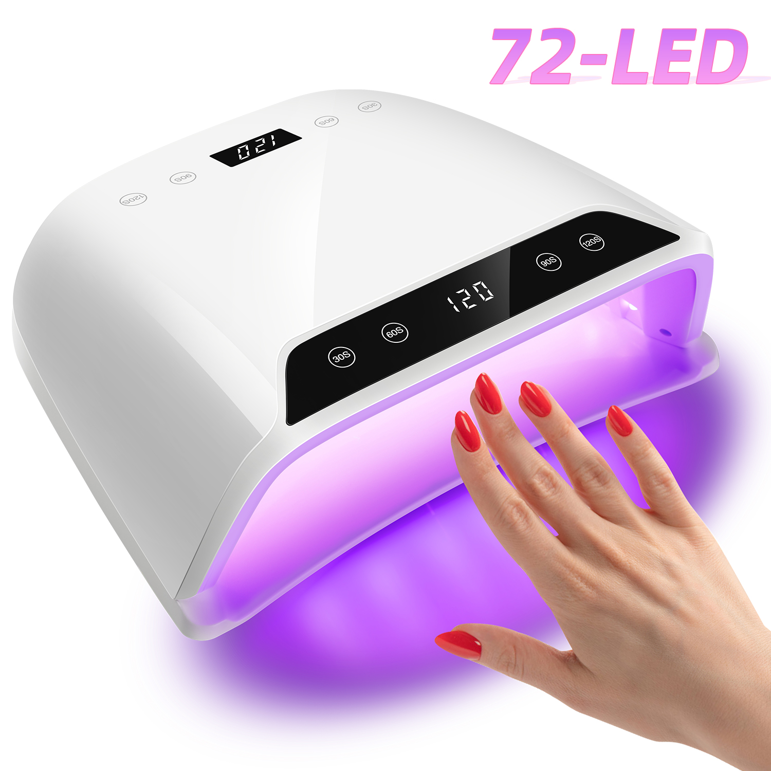 320 ワットビッグスペース UV LED ネイルランプマニキュア乾燥ジェルネイルポリッシュ 72 LED ネイルドライヤー 2 つの液晶画面ネイルサロンツール