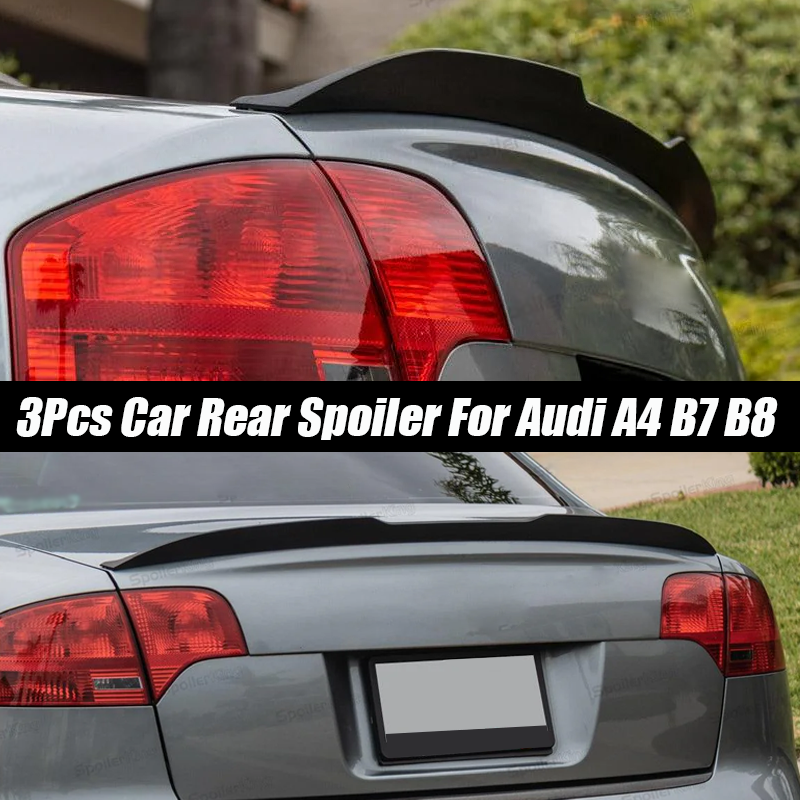 アウディアクセサリー A4 B8.5 セダン 2013-2016 車ダックテールリアウイングスポイラーグロスブラックラバーユニバーサル 121 センチメートル