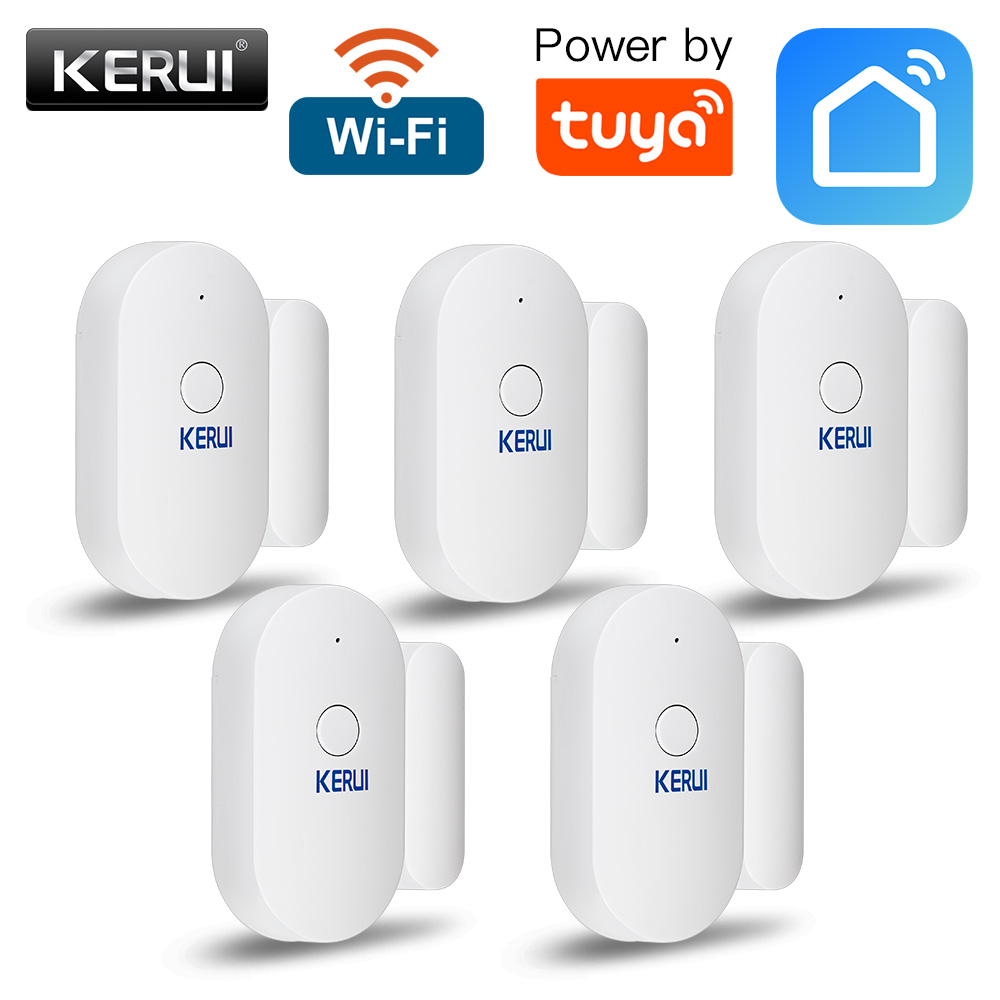 KERUI Tuya APP WiFi ドアセンサー警報システム 120dB ウィンドウセンサースマートホーム盗難セキュリティシステム