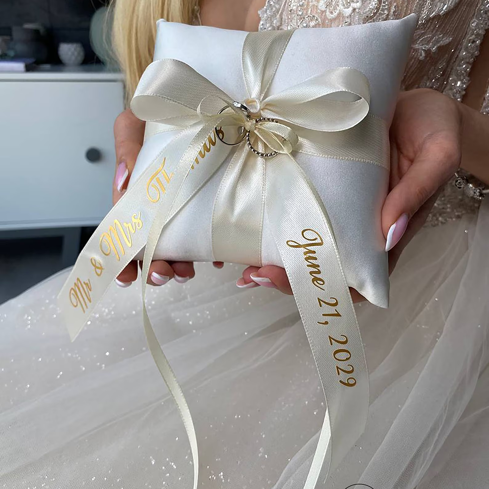 パーソナライズされた結婚指輪枕プロポーズベアラー枕ホルダー結婚式独身パーティーセレモニー婚約ブライダルシャワーギフト