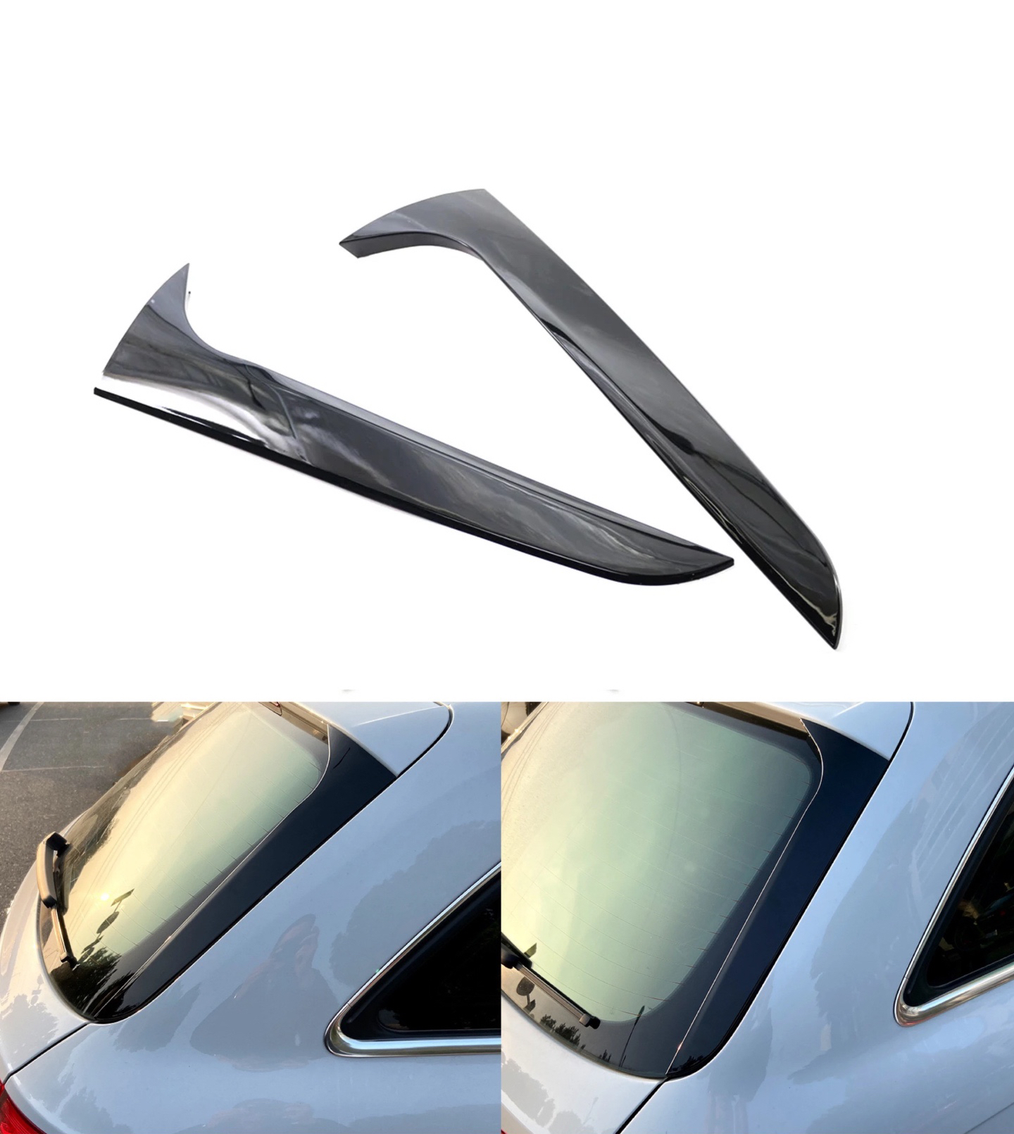 アウディ A4 B8 オールロードアバント 2009-2016 グロスブラック車のリアウィンドウサイドスポイラーウイング ABS ボディキットチューニングステッカースポイラー