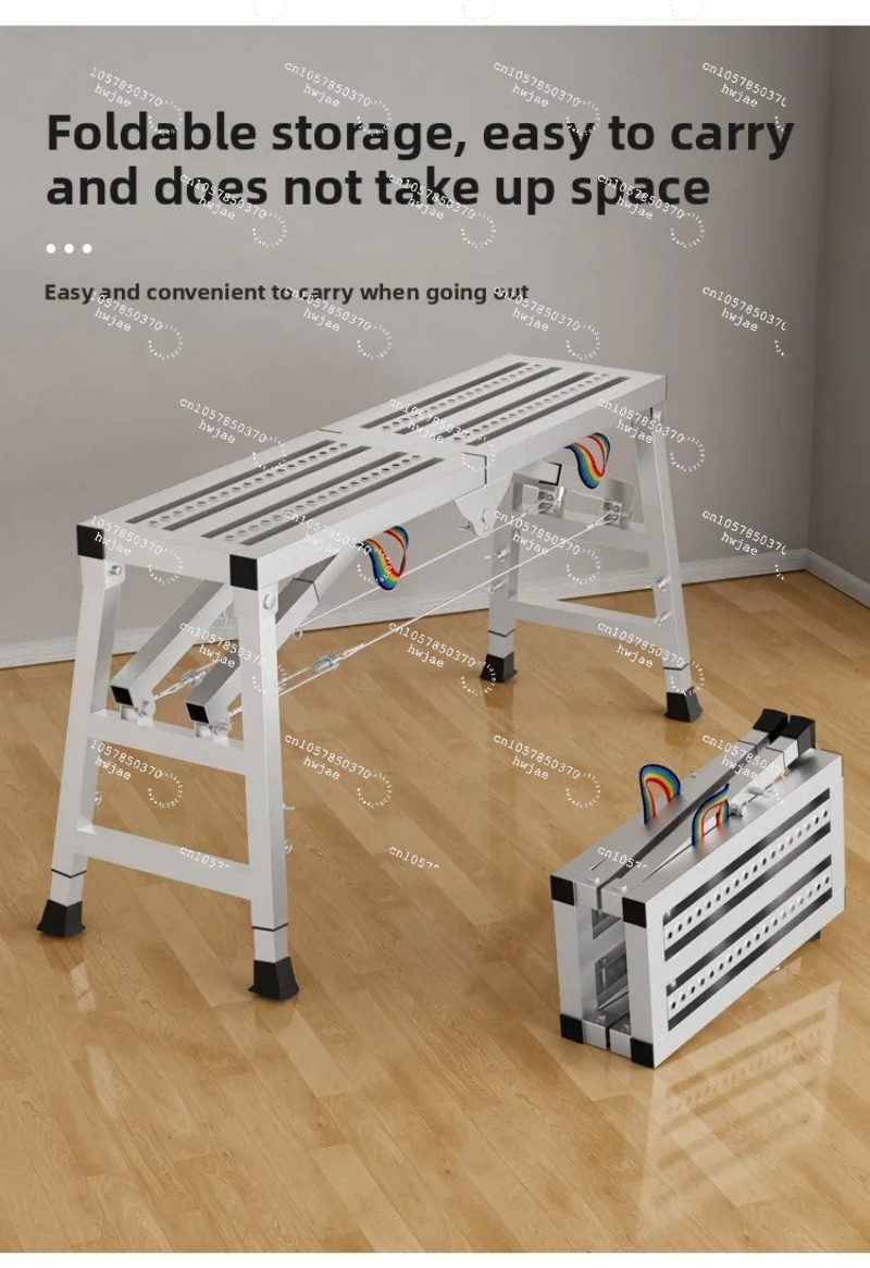 Double support folding scaffold, thickened steel horse stool ladder, engineering ladder, mobile platform ladder for decoration
