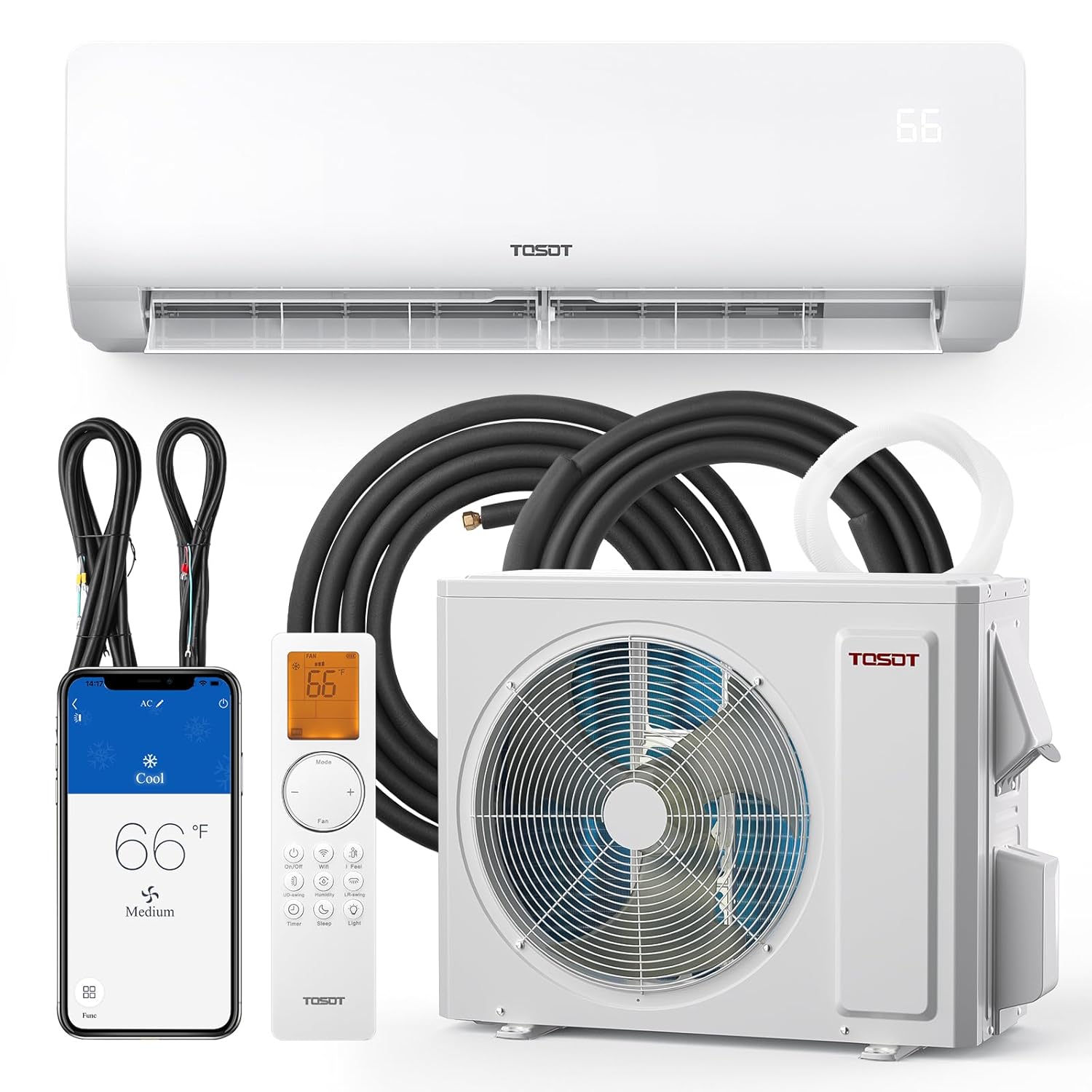 9,000 BTU ミニスプリットエアコン、Wifi 対応ダクトレスインバータースプリットシステム AC ユニット加熱システム、互換性、カスタム