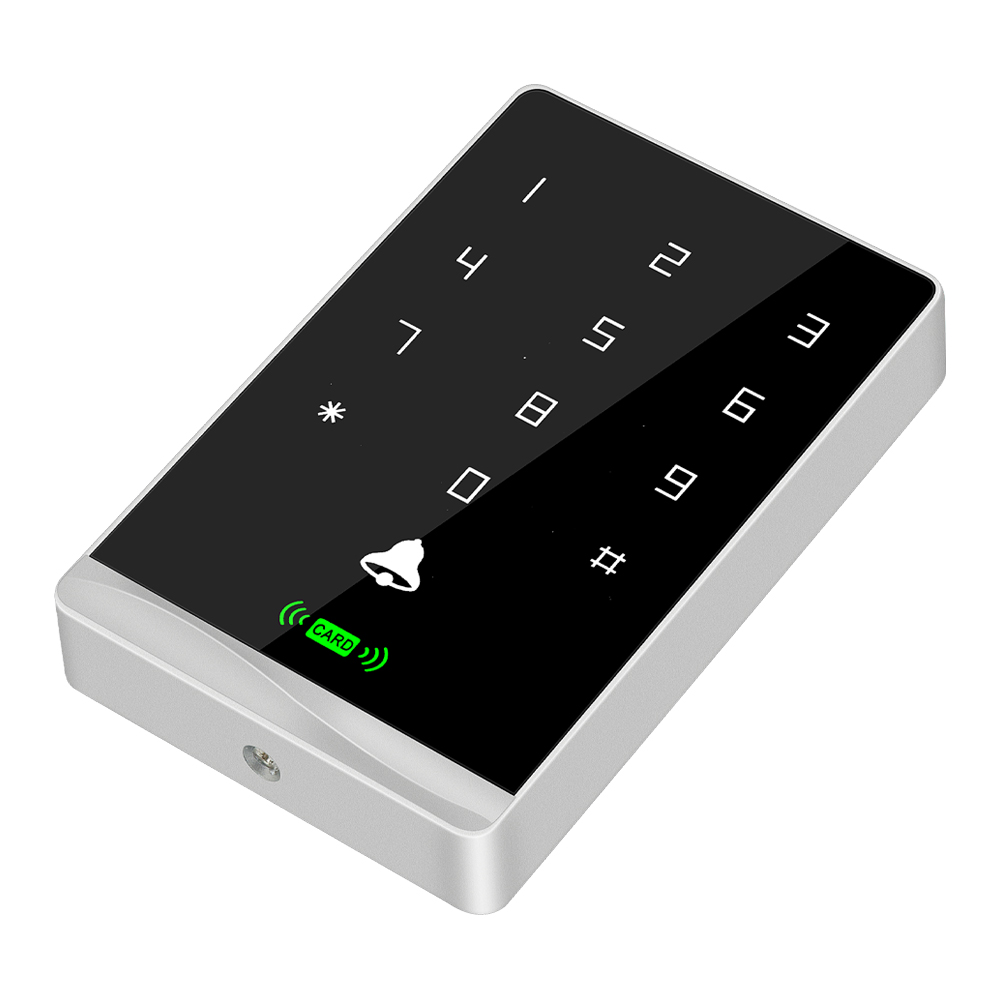 T2 NFC バックライトタッチデュアル周波数 125KHz 13.56MHz RFID カードアクセス制御キーパッドドアロックオープナー WG 出力 IP68 防水