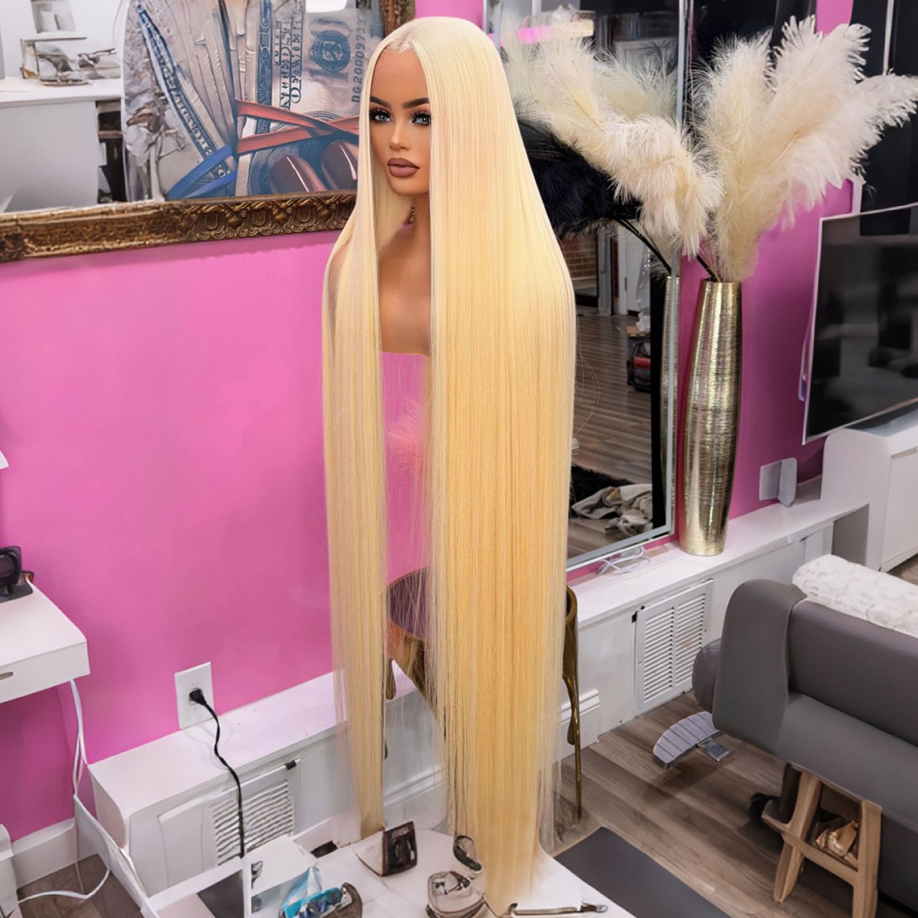 613 ハニーブロンドカラー 13X4X1 HD フルレースフロントウィッグ黒人女性のための Preppacked ベビーヘアコスプレ結婚式無料ギフト