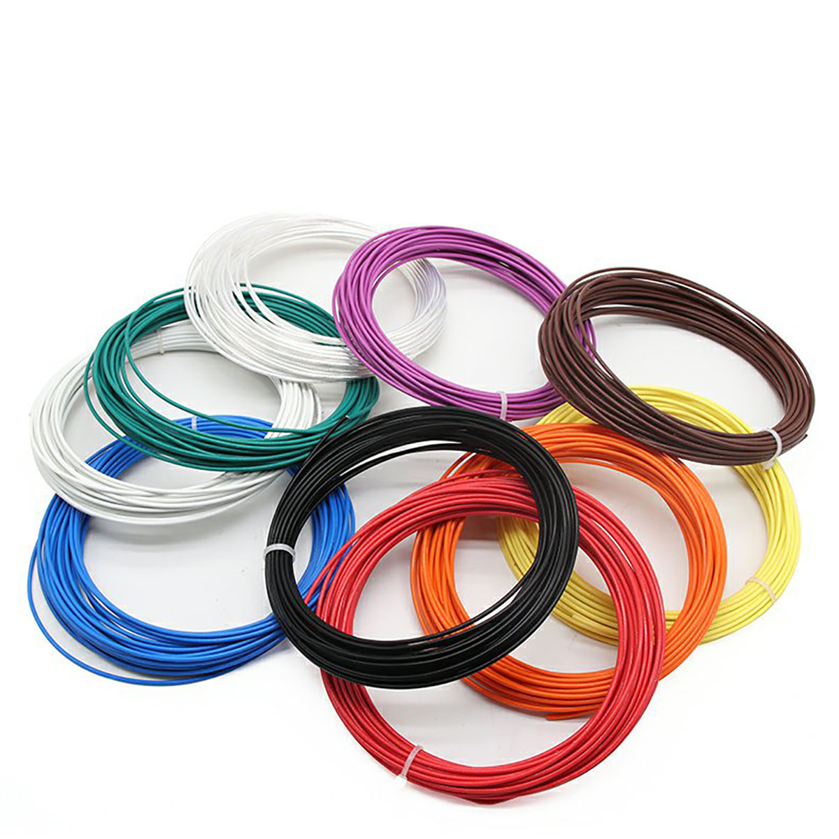 絶縁材PTFEの銀は銅ケーブル16awg/1.5mm²より線OD 2mm 300V高温信号ケーブルをめっきしました