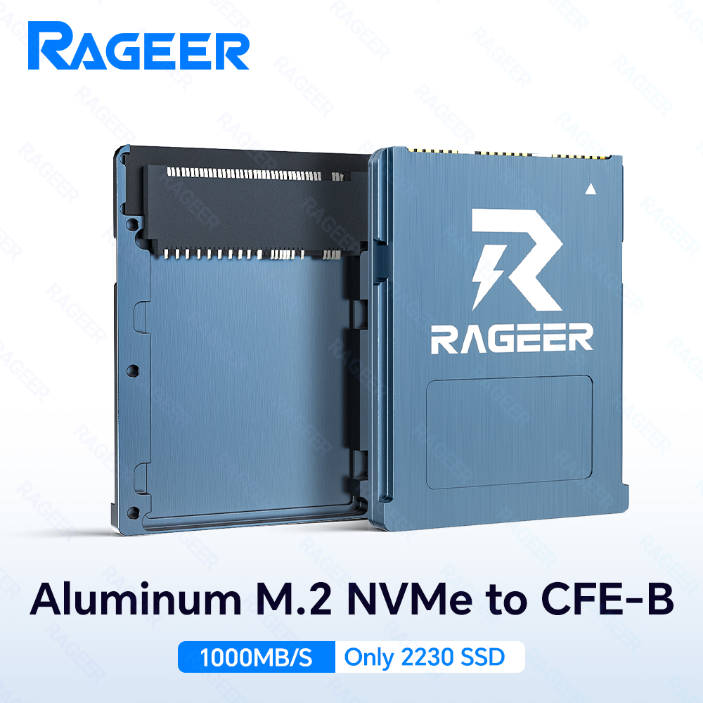 RAGEER アルミニウム M.2 2230 NVMe SSD - CFExpress Type-B アダプター カード (Canon R3/R5C と Nikon Z6/Z7/Z8/Z9/D6 と互換性あり)