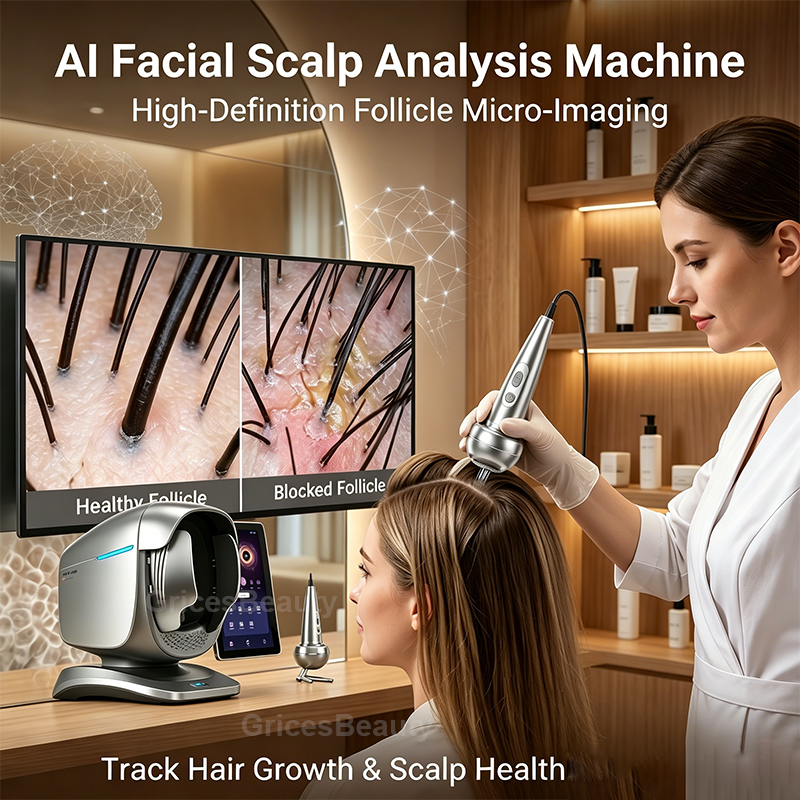 最新の X3 プロ顔の皮膚アナライザー髪頭皮分析美容ケア健康デバイス AI 皮膚分析機サロンスパ使用