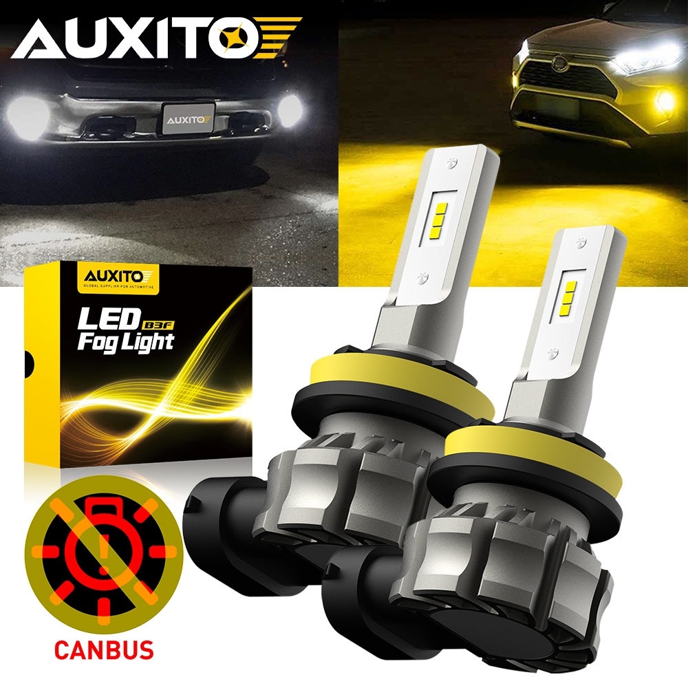 2 個 AUXITO フォグ LED H8 H9 H11 H10 H16JP 5202 880 H27W/1 ホワイト/イエローアンバー Canbus フォグランプ DRL 48 ワットハイパワー 12 V 2000LM CSP