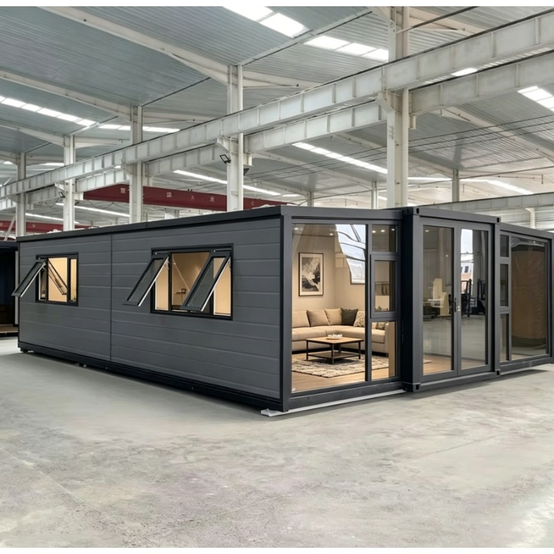 カスタム 20Ft 40Ft 拡張可能なコンテナプレハブ住宅キッチンヴィラプレハブおばあちゃんフラットポータブルホームカーサポータブル