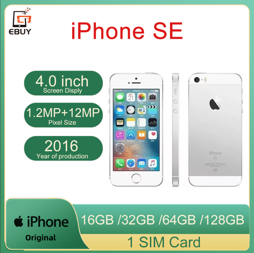 ロック解除された Apple iPhone SE スマートフォン 16/32/64/128GB ROM 4" オリジナル iPhone SE デュアルコア タッチ ID 4G LTE 携帯電話