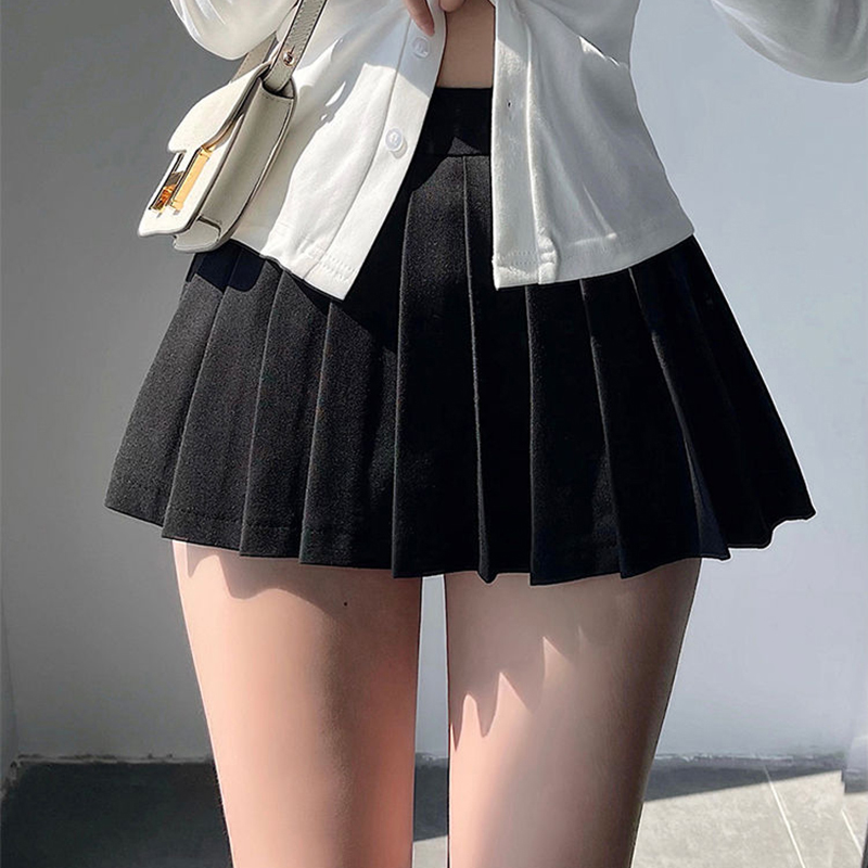 プリーツスカート ショートパンツ付き レディース セクシー ハイウエスト 不規則 ホワイト ブラック Aライン ギャル テニス エクストリーム ミニスカート スクール