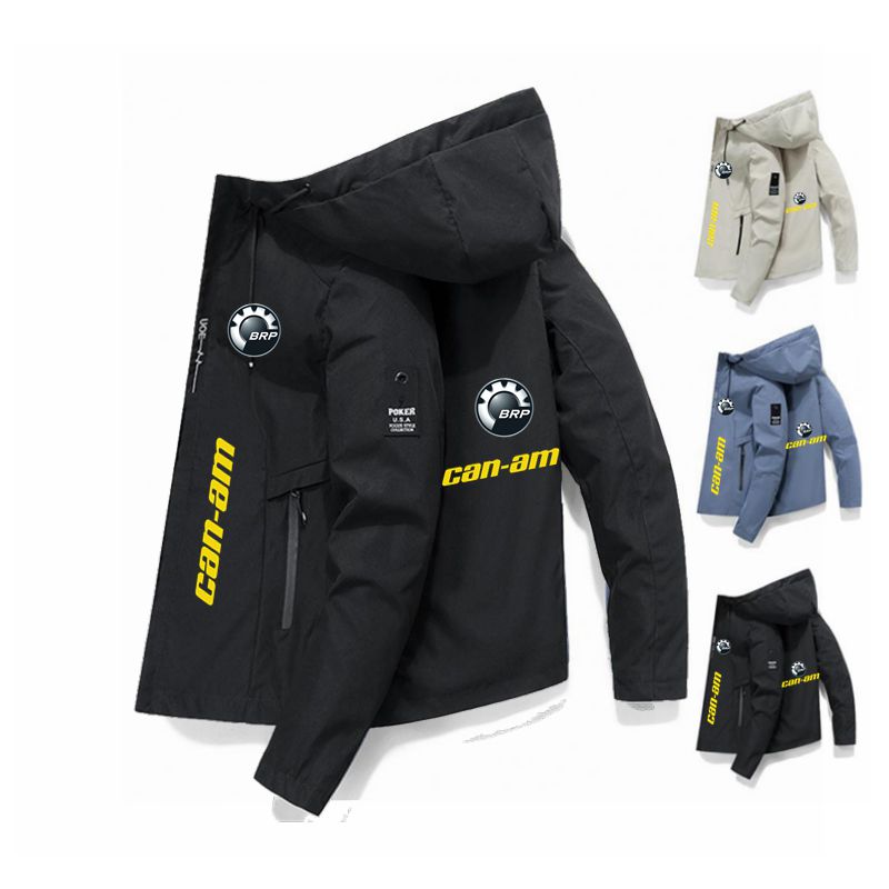 春と秋の新 Brp Canam 自動ロゴプリントメンズジャケットカジュアルジッパーワークファッションスポーツ