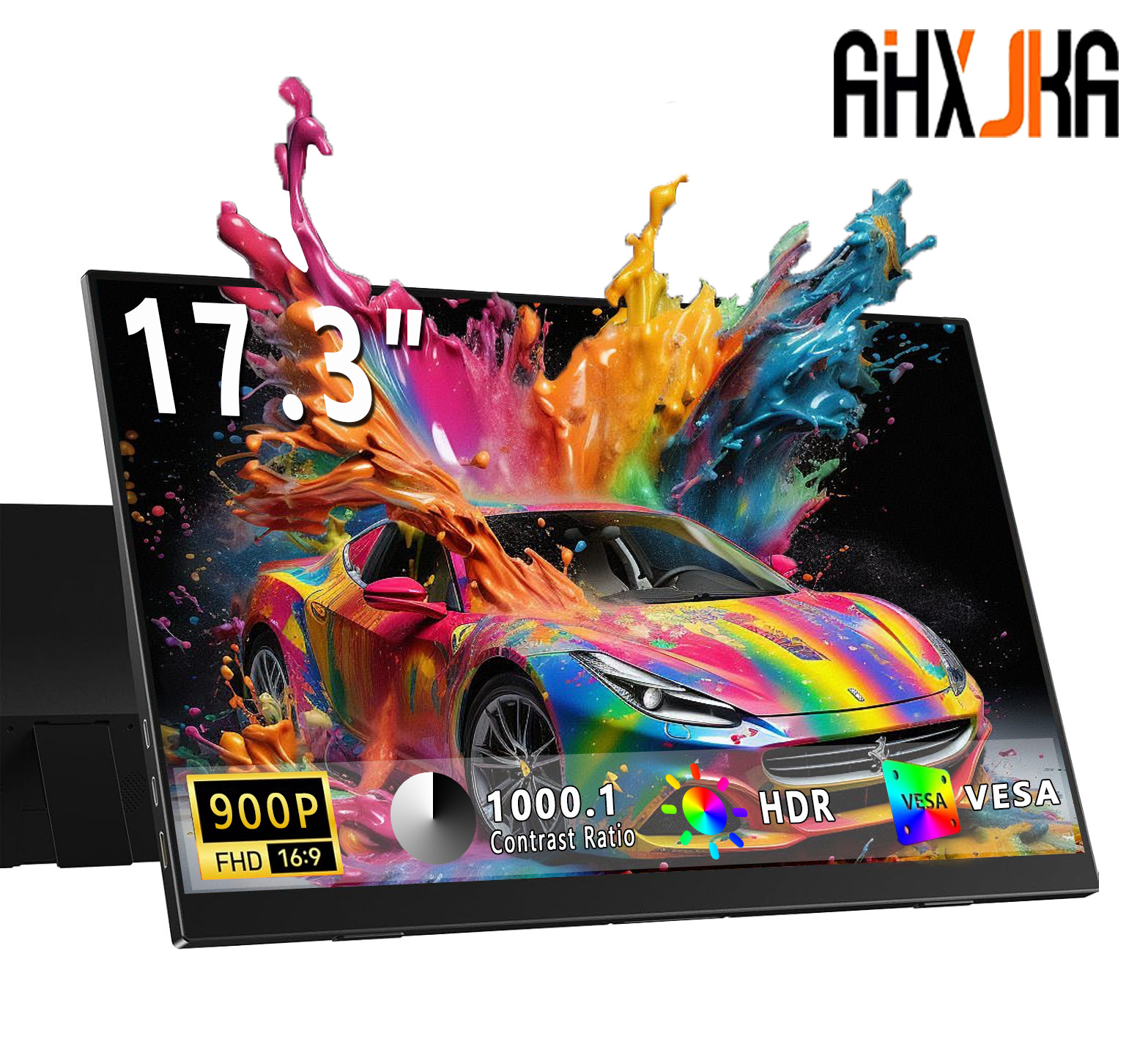 AHXJKA 17.3 インチポータブルモニター 72%sRGB 1600*900P IPS タイプ C ミニ HDMI 付きラップトップ電話 XBox PS4/5 Mac SwitchExtender