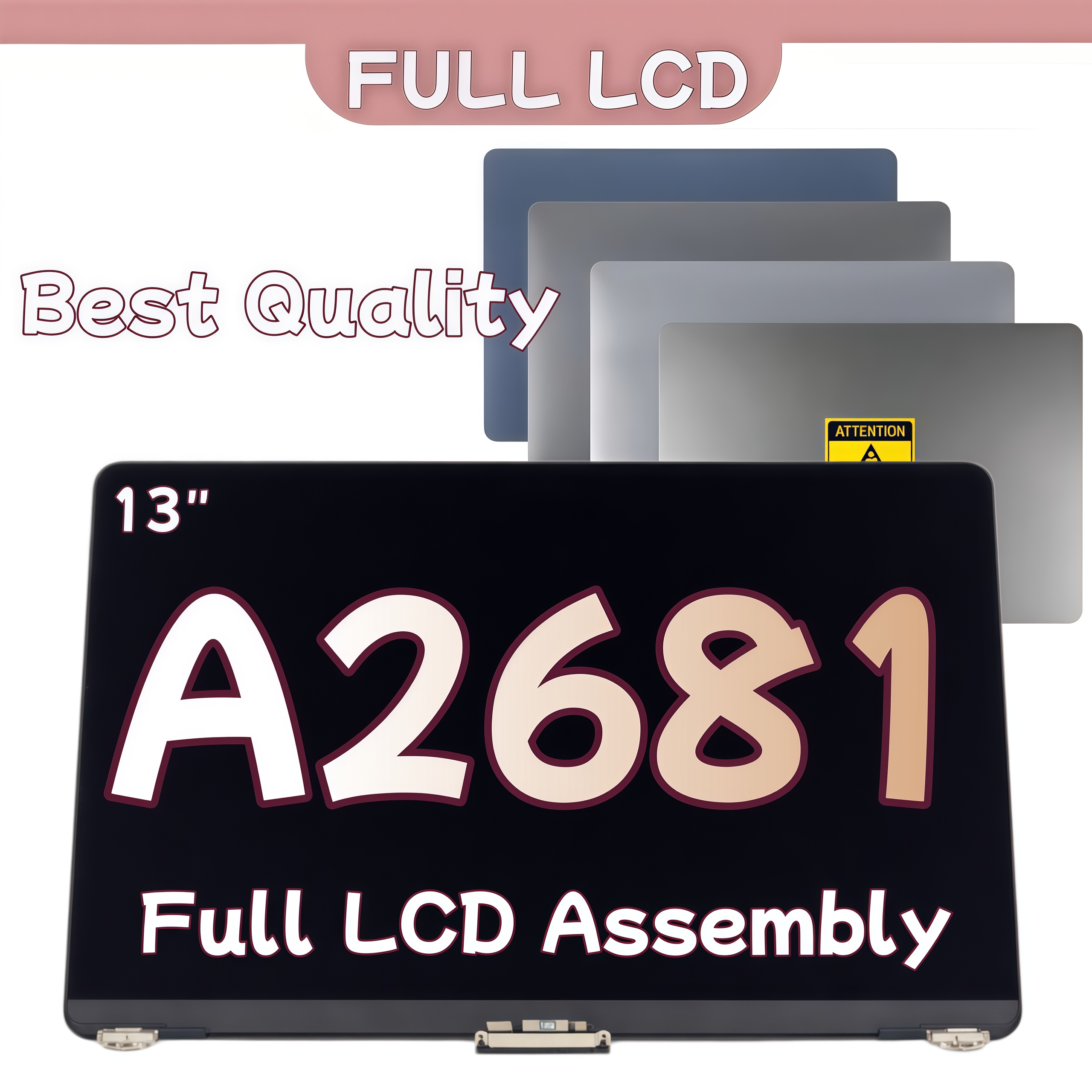 MacBook Air M2 A2681 13.6インチ EMC 4074用LCDスクリーンアセンブリ、フルディスプレイ交​​換、2022モデル、ミッドナイトシルバースターライト