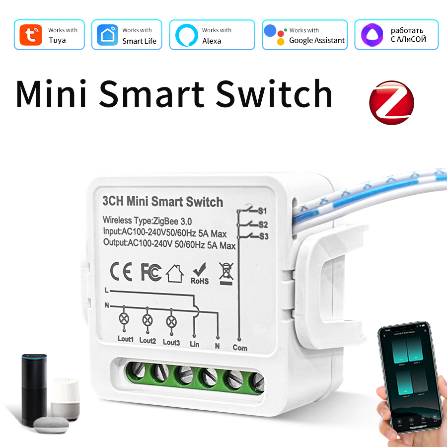 Tuya ZigBee スマート スイッチ インテリジェント リモート モジュール AC100-240V 1/2/3CH リレー ブレーカー スマート ライフ アプリは Alexa Google ホームで動作します